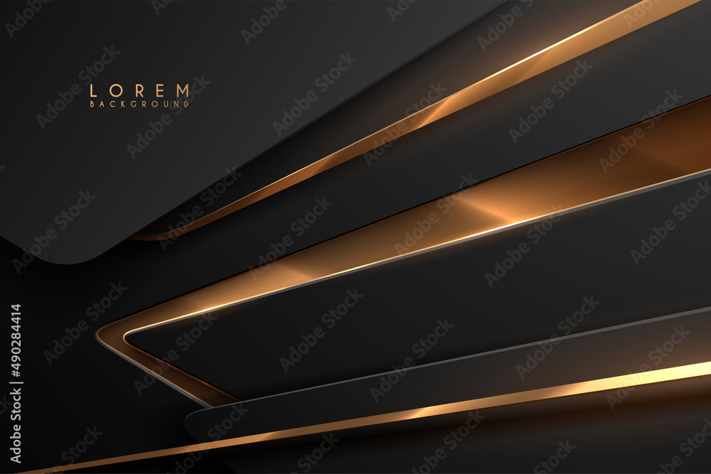 Canvas Prints abstract black and gold shapes background