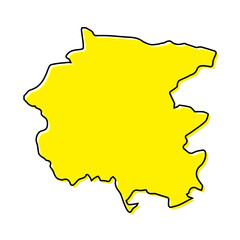 Simple outline map of Friuli Venezia Giulia is a region of Italy