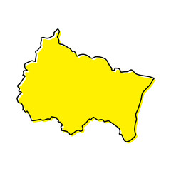 Fototapeta premium Simple outline map of Grand Est is a region of France