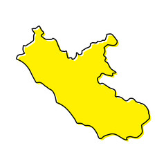 Simple outline map of Lazio is a region of Italy