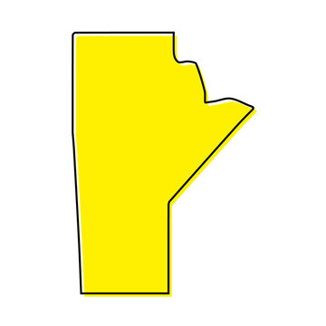 recommend clip art: Simple outline map of Manitoba is a province of Canada.