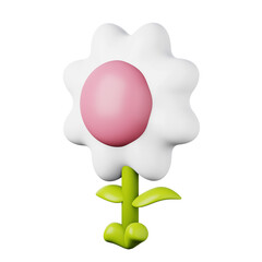 Cartoon flower high quality 3D render illustration icon.