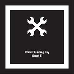 Obraz premium Vector of two crossed keys, World Plumbing Day Design Concept, suitable for social media post templates, posters, greeting cards, banners, backgrounds, brochures. Vector Illustration