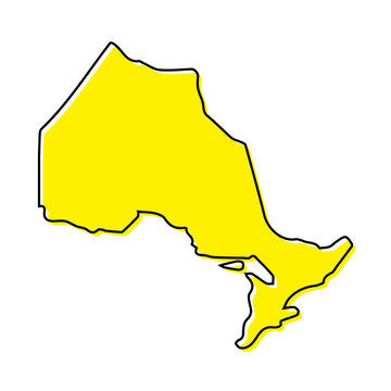 recommend clip art: Simple outline map of Ontario is a province of Canada.