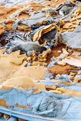 Closeup image of Old rusty spring mattress