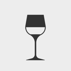 Glass of wine vector icon illustration sign