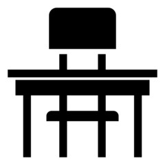DESK glyph icon,linear,outline,graphic,illustration