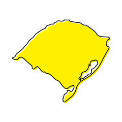 Simple outline map of Rio Grande do Sul is a state of Brazil. Stylized line design