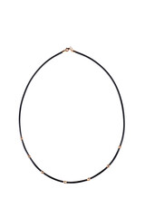 Silver gold macro pendant necklace with chain on white backround isolated
