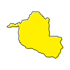 Simple outline map of Rondonia is a state of Brazil. Stylized line design