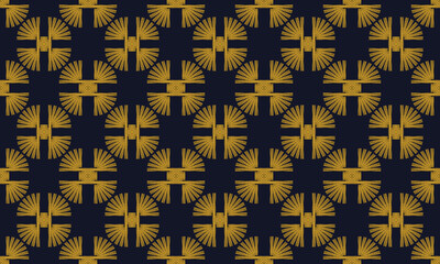 Black and yellow ethnic seamless pattern. Traditional design for background, wallpaper, clothing, wrapping, carpet, tile, fabric, decoration, vector illustration, embroidery style. 
