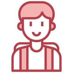 BOY red line icon,linear,outline,graphic,illustration