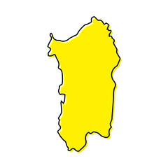 Simple outline map of Sardinia is a region of Italy