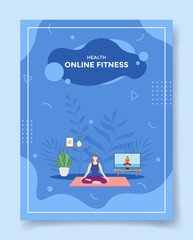 online fitness for template of banners, flyer, books, and magazine cover