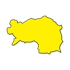 Fototapeta premium Simple outline map of Styria is a state of Austria.