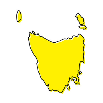 Simple outline map of Tasmania is a state of Australia.