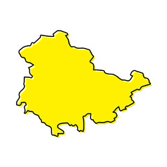 Simple outline map of Thuringia is a state of Germany.