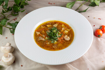 soup with meatballs