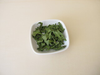 Dandelion herbs, dried leafes for herbal tea