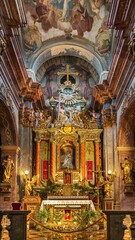 Obraz premium Wnętrze Kościoła Bonifratrów w Krakowie