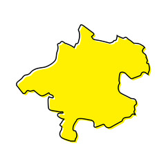 Simple outline map of Upper Austria is a state of Austria.