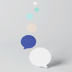 Speech bubble. Messenger. 3D rendering.