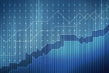 2d rendering Stock market online business concept. business Graph 