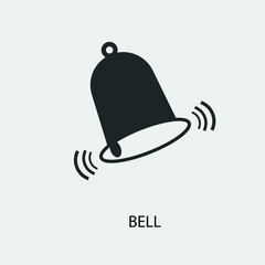 Bell vector icon illustration sign