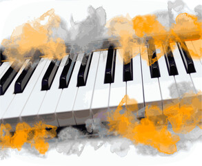 Piano - 7. Music graphic with piano in vector quality. © Salome