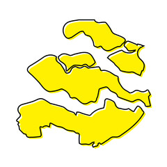 Obraz premium Simple outline map of Zeeland is a province of Netherlands