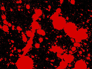 red drops of paint on a black background