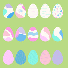 Easter eggs. Set of vector colorful easter eggs. Vector illustration for your easter posters.