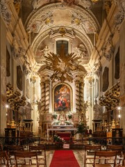 Fototapeta na wymiar Wnętrze Kościoła Świętej Anny w Krakowie