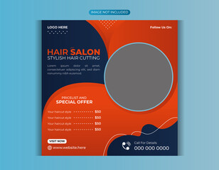 modern social media post design template for barber shop salon gents parlour