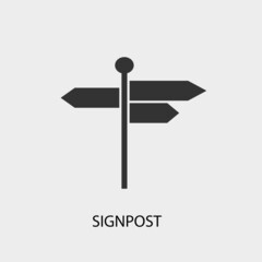 Signpost vector icon illustration sign