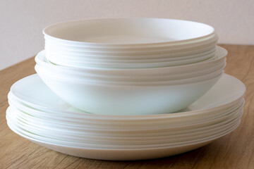  washing dishes, clean plates. plates