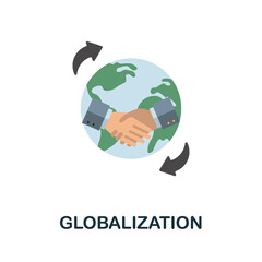 Globalization flat icon. Colored element sign from market integration collection. Flat Globalization icon sign for web design, infographics and more.