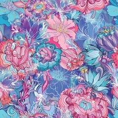 Seamless vector romantic elegant tropical floral texture