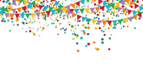 seamless colored confetti and garlands party background