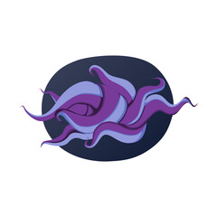 Tentacles escaping from the dark depths of water