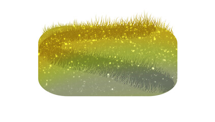 Green field with a path in the evening