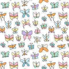 seamless pattern with colorful butterflies