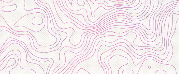 Abstract stylized topographic contour elevation in lines and contours, the concept map of a conditional geography scheme and the terrain path, vector illustration of topographic line contour map,