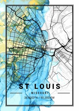St Louis Jasmine Marble Map