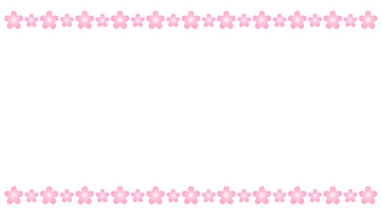 桜の装飾ラインのフレームイラスト素材