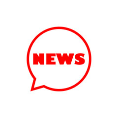 Speech bubble news concept icon isolated on white background