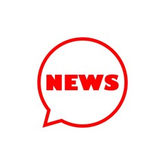 Speech bubble news concept icon isolated on white background