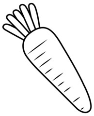 Carrot doodle outline for colouring