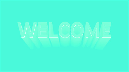 welcome letter on blue gradient background