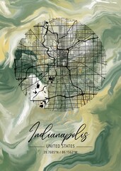 Indianapolis Lantana Marble Map